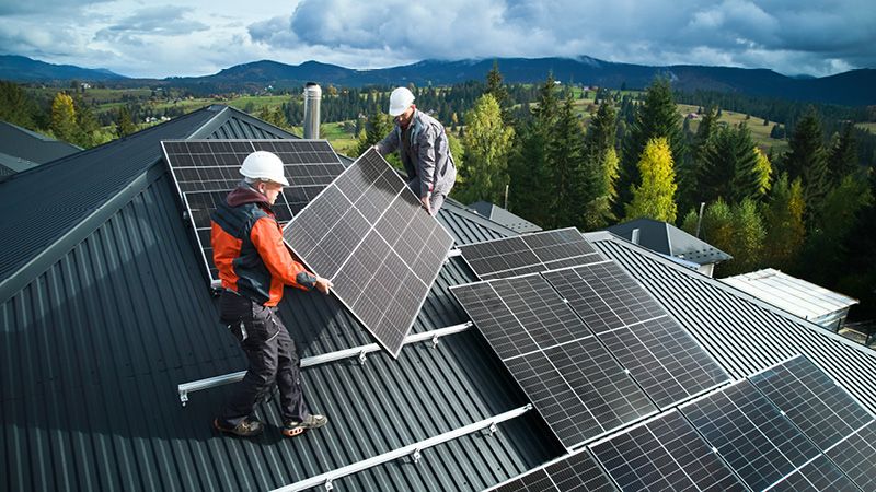 Montage der Solaranlage
